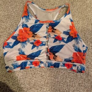 Born Primitive Floral Sports Bra - Orange and Blue
